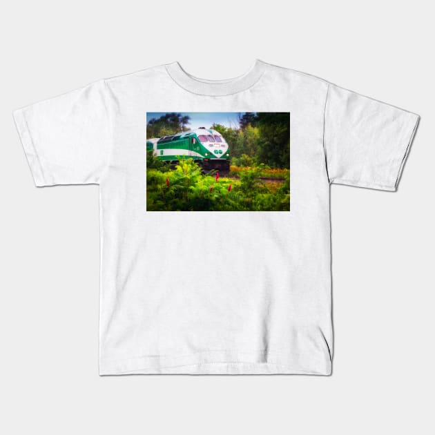 Go Train On Tracks 4 Kids T-Shirt by Robert Alsop